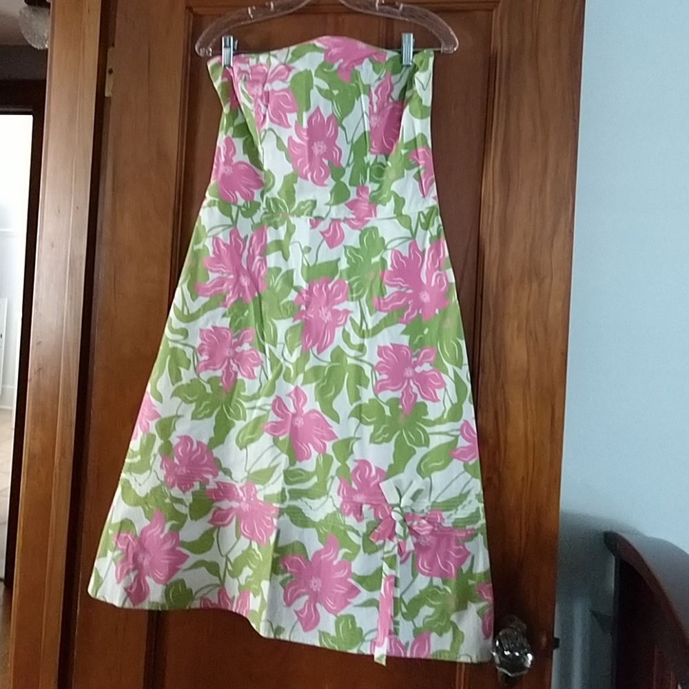 Strapless floral dress